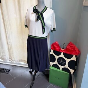 Kate Spade Navy and Green A-Line Skirt